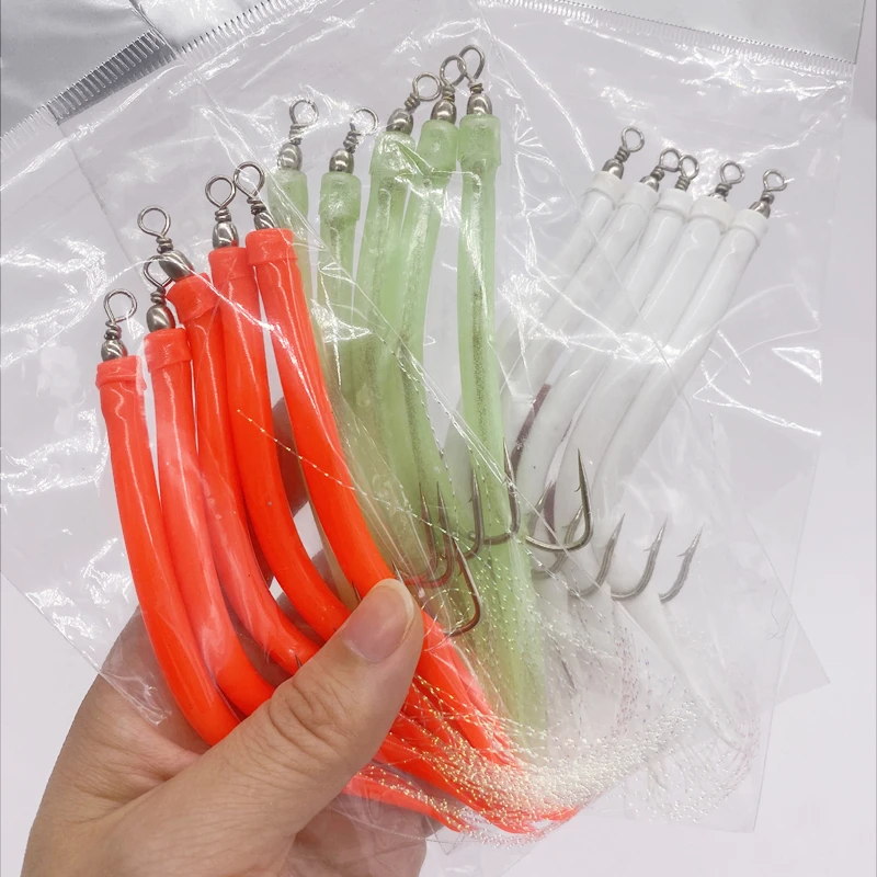 Fishing Hook Offset - 1/5 pièces CodfishFishing anguille Tube gabarit