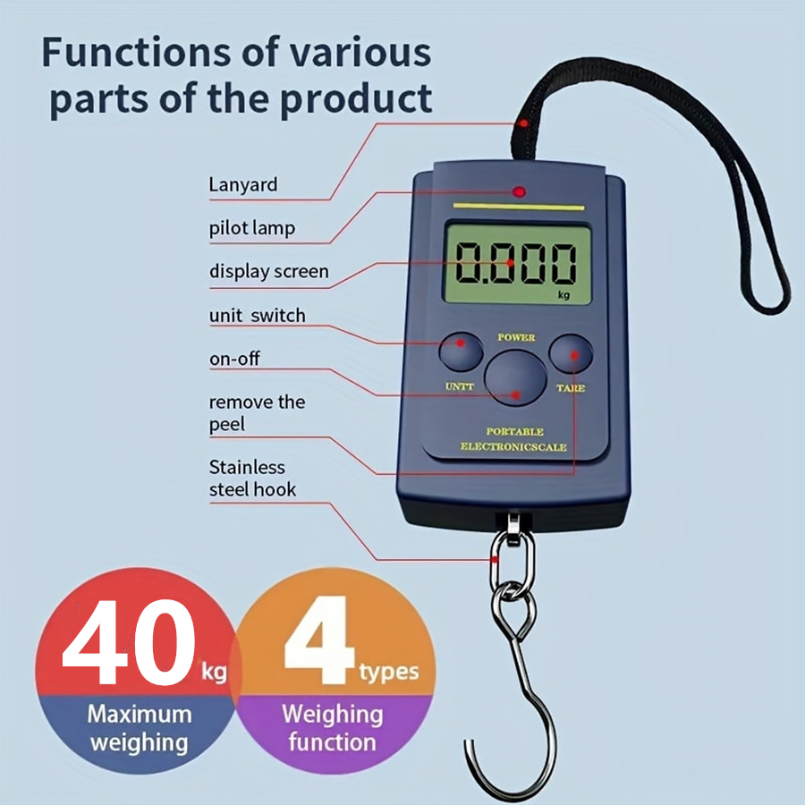 Fishing Hook - 40kg multifonctionnel Mini électronique numérique Portable