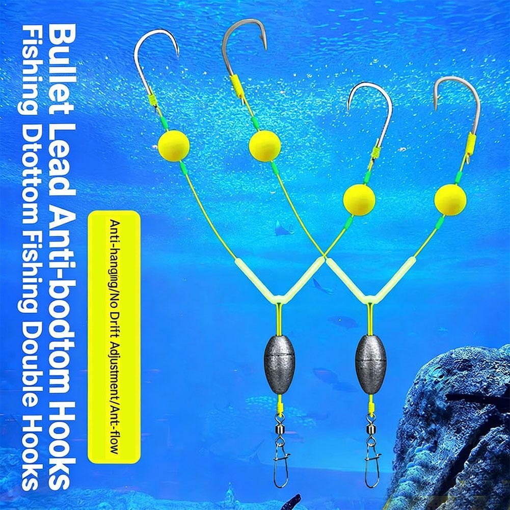 Fishing Hook Weedless - Ensemble de pêche anti-accrocs avec double