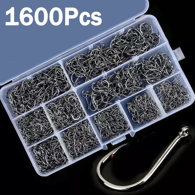 Fishing Hook Barbless - 50-1600 pièces/boîtehameçons de pêche en acier