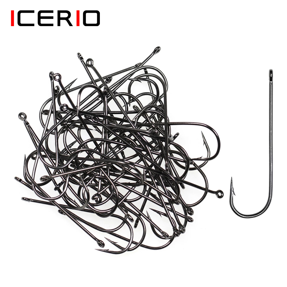 Fishing Hook Barbless - ICERIO 100 pièces 16 # -