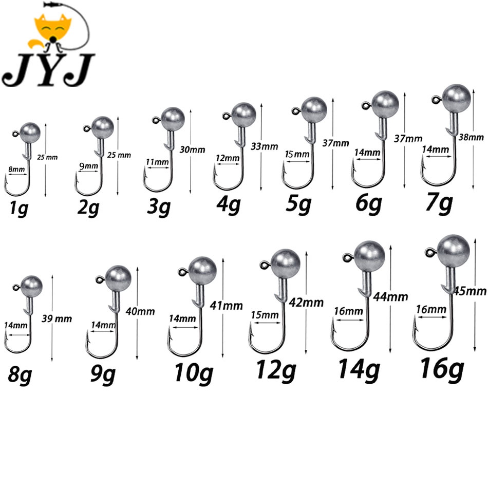 Fishing Hook Offset - Hameçons à tête plombée WODJYJ 1g