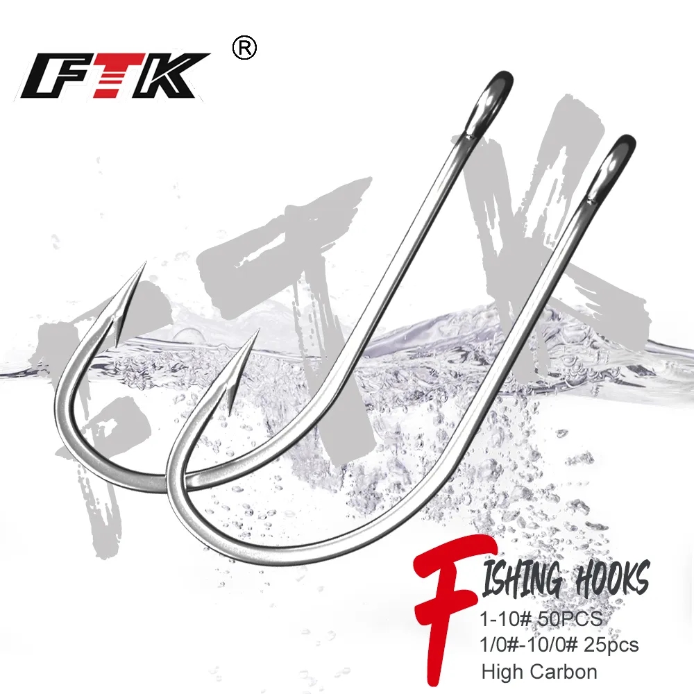 Fishing Hook Offset - Hameçons de pêche FTK 1-10 #