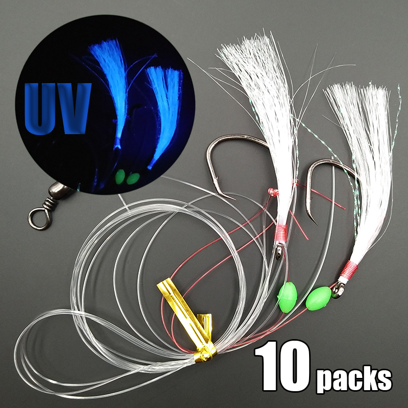 Fishing Hook Circle - Ensemble de pêche Sabiki Lunker, 10