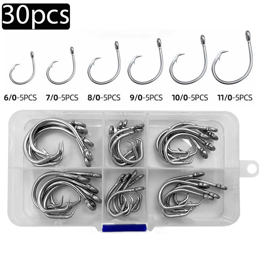 30 pièces/boîte hameçons de pê - Fishing Hook Circle avis et prix