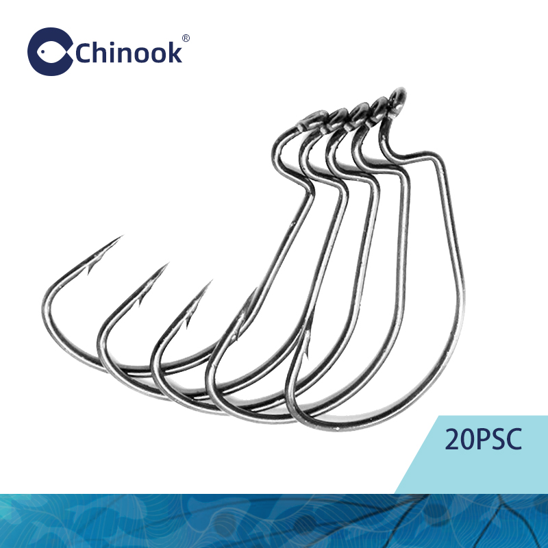 Chinook 20 pièces large ver Te - Fishing Hook Offset avis et prix