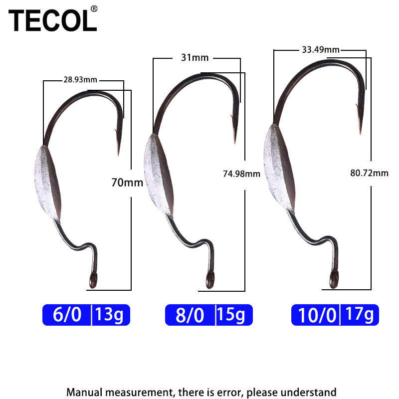 Hameçons lestés TECOL 3PCS 6/0 - Fishing Hook Offset avis et prix