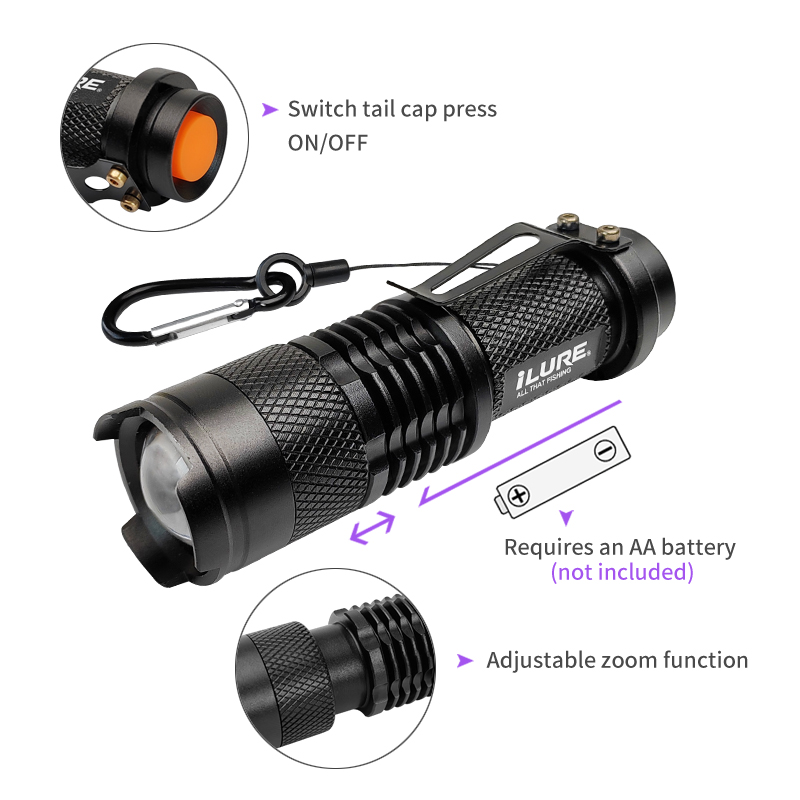 Mini lampe de poche UV 395nm,  - Fishing Hook Jig avis et prix