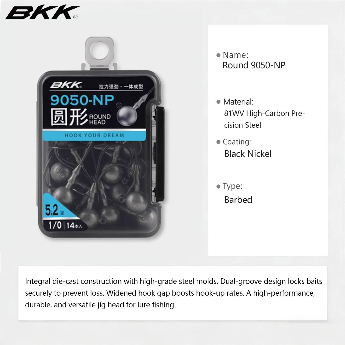 Hameçons à tête plombée BKK 90 - Fishing Hook Weedless avis et prix