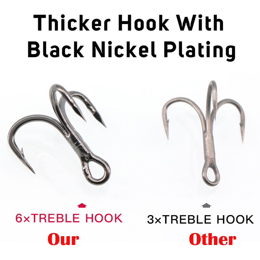 6X hameçon triple de pêche 10  - Fishing Hook Offset avis et prix